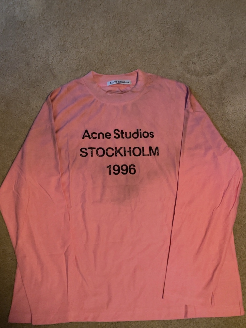 Acne Studios Coral Pink 'STOCKHOLM 1996' Long-Sleeve Tee